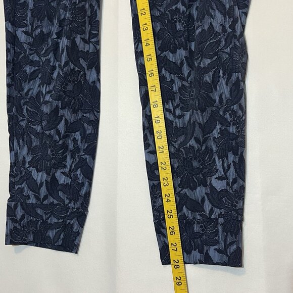 Athleta Women Jogger Trekke North Size 8 Blue Floral Drawstring Mid-Rise Stretch - Picture 9 of 14